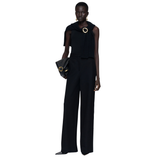 Yukio Black Gabardine Stretch Trousers