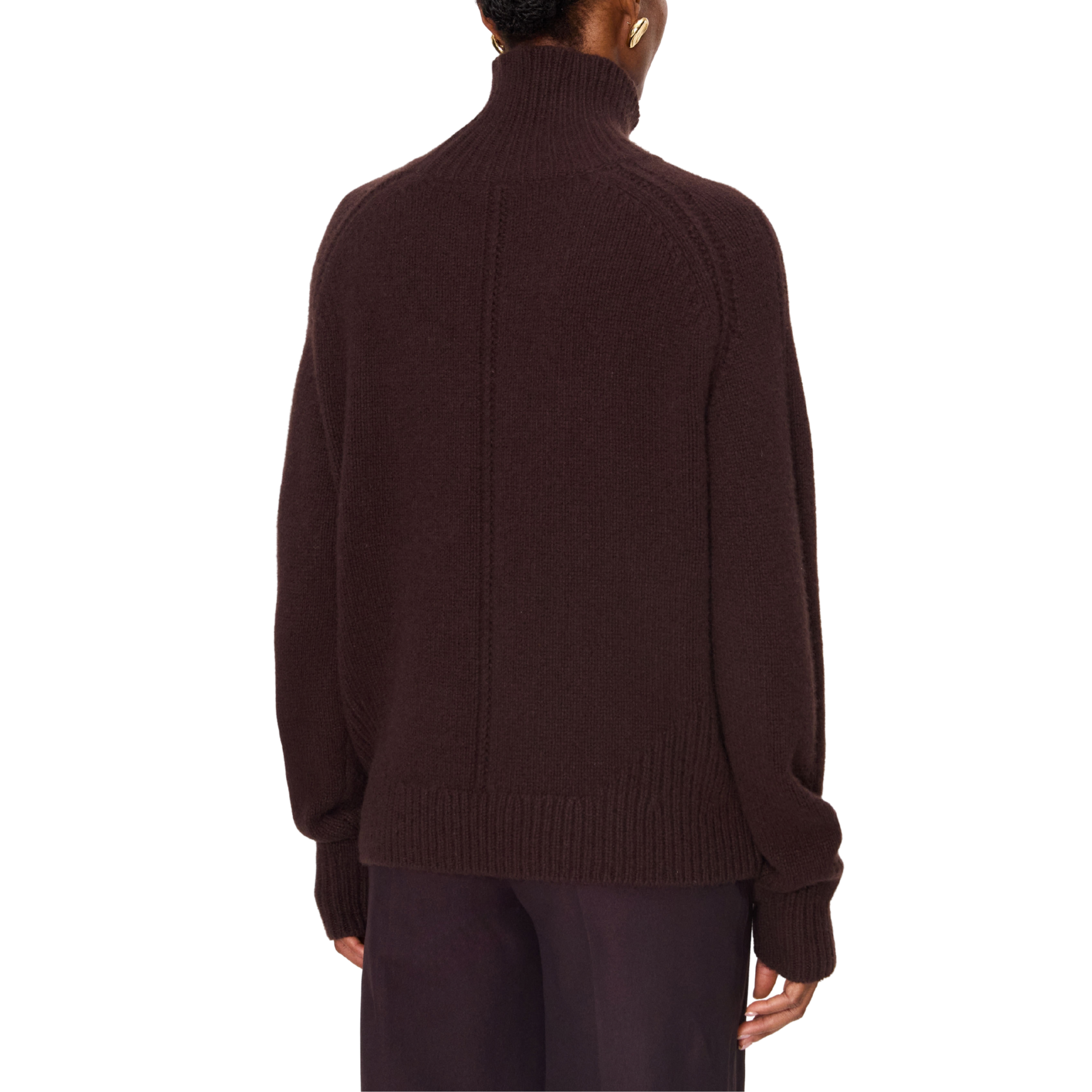 Tilly Lofty Espresso Cashmere High Neck Jumper
