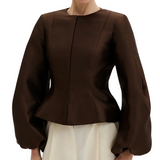 Vendela Balloon Sleeve Blouse Brown
