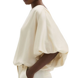 Havanna Boat Neck Blouse Pearl