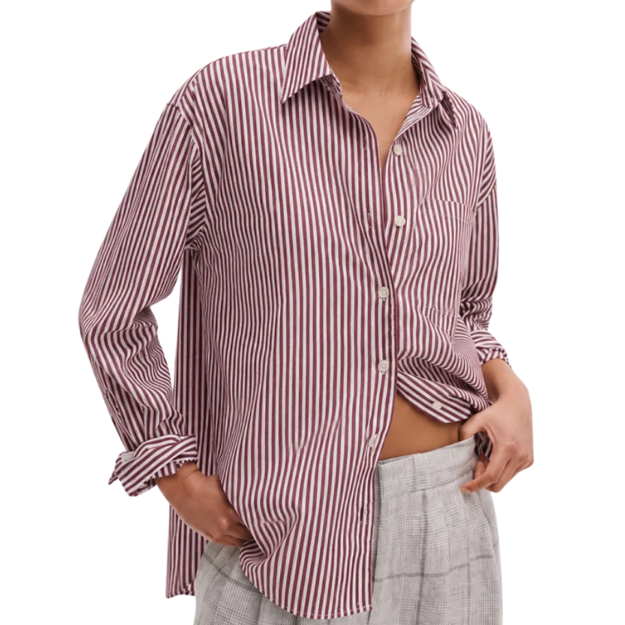 Connie Stripe Shirt Red
