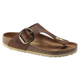 Gizeth Big Buckle Sandals Cognac