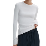The Essential Rib Crew LS White