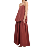 Cotton Strap Dress Red