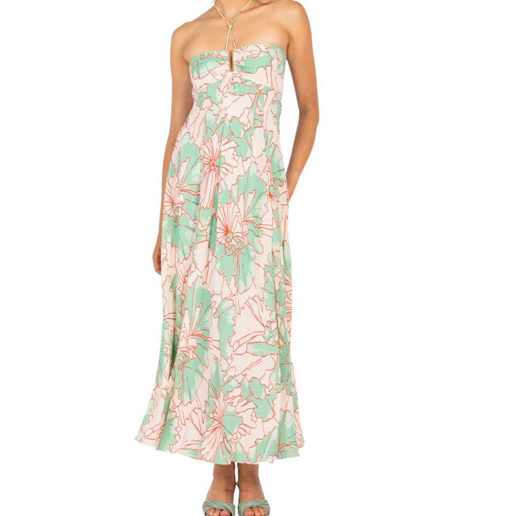 Long Dress Carla Green Petal