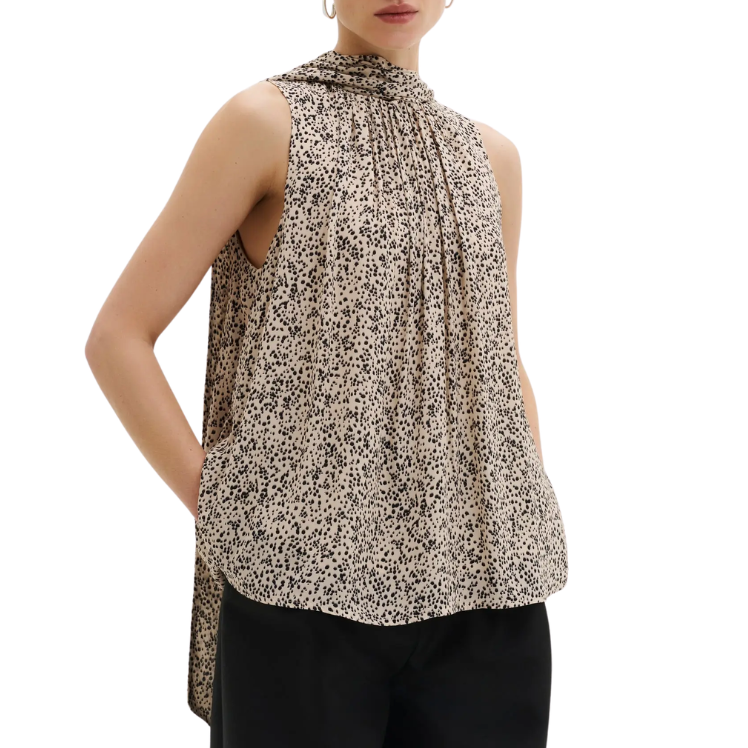 Olivia Scarf Detail Top Shaded Dot