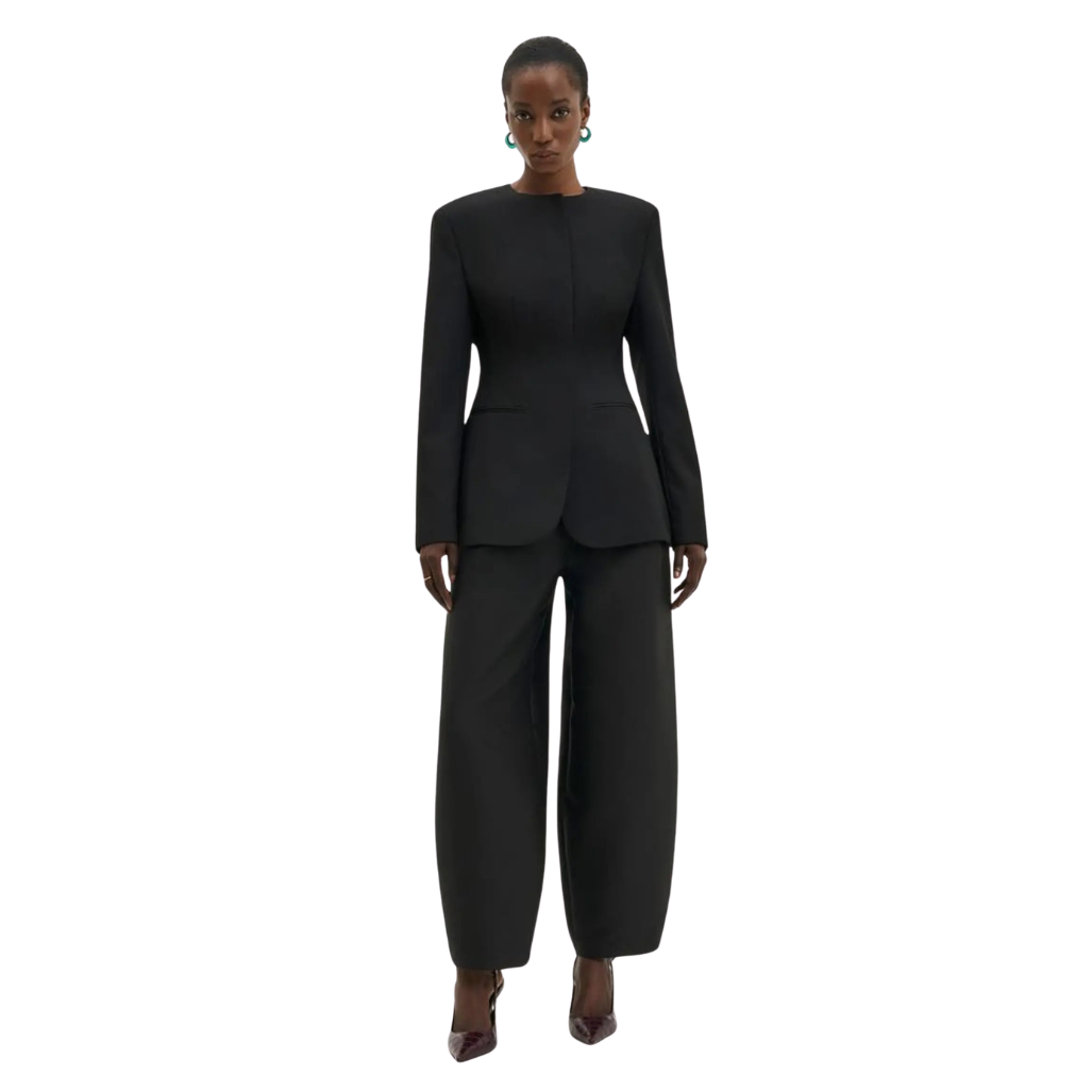 Smilla Barrel Leg Trousers Black