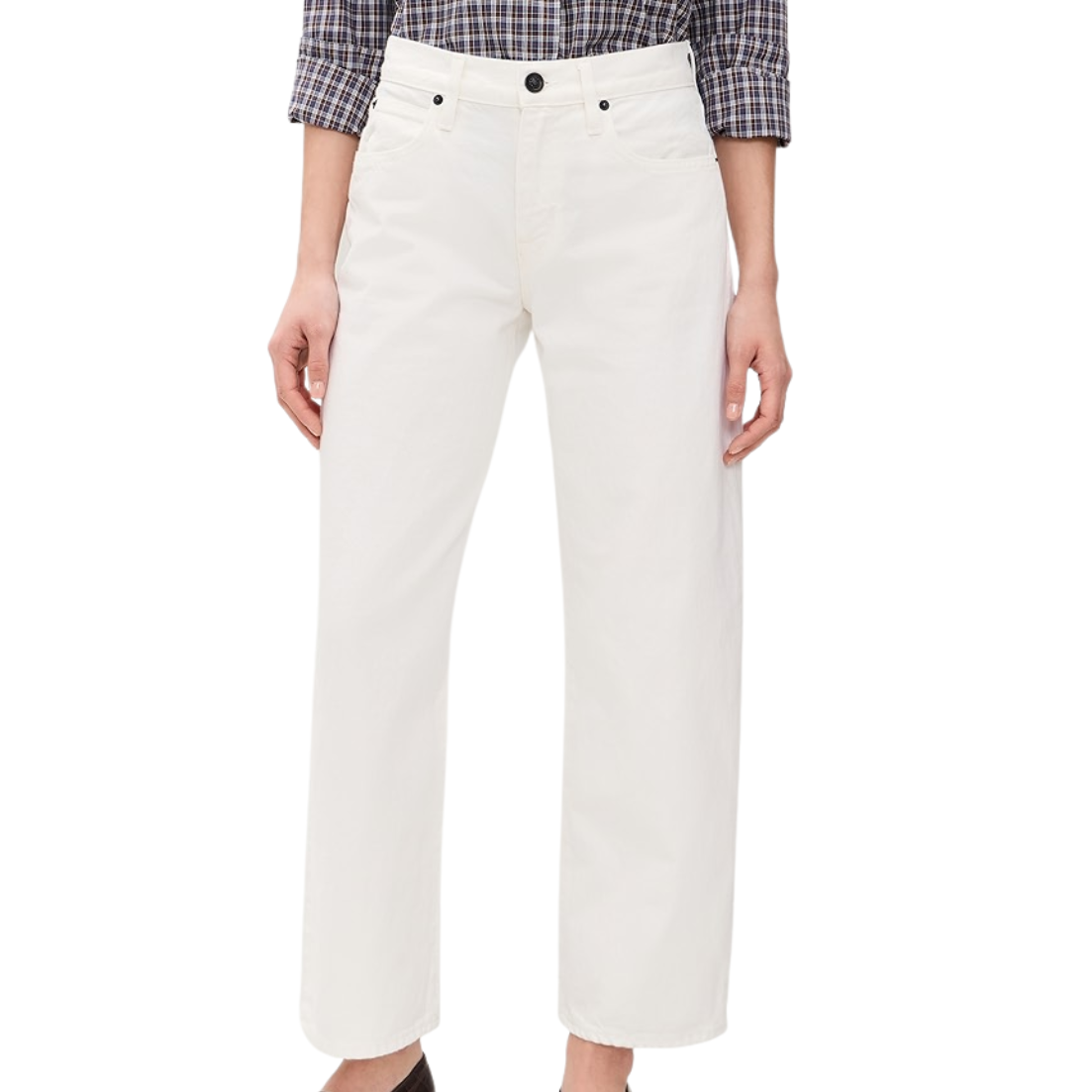 Jamie Ankle Curve White Jeans