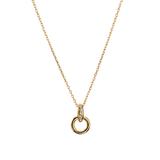 Halo Zircon Necklace Gold