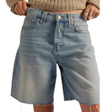 Montana Raw Hem Denim Shorts Cowgirl Blues