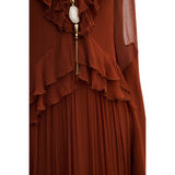 Wilhelmina Chiffon Midi Dress Rust