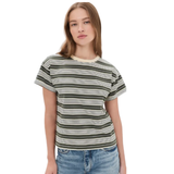 Kelly Green Stripe Boxy Tee