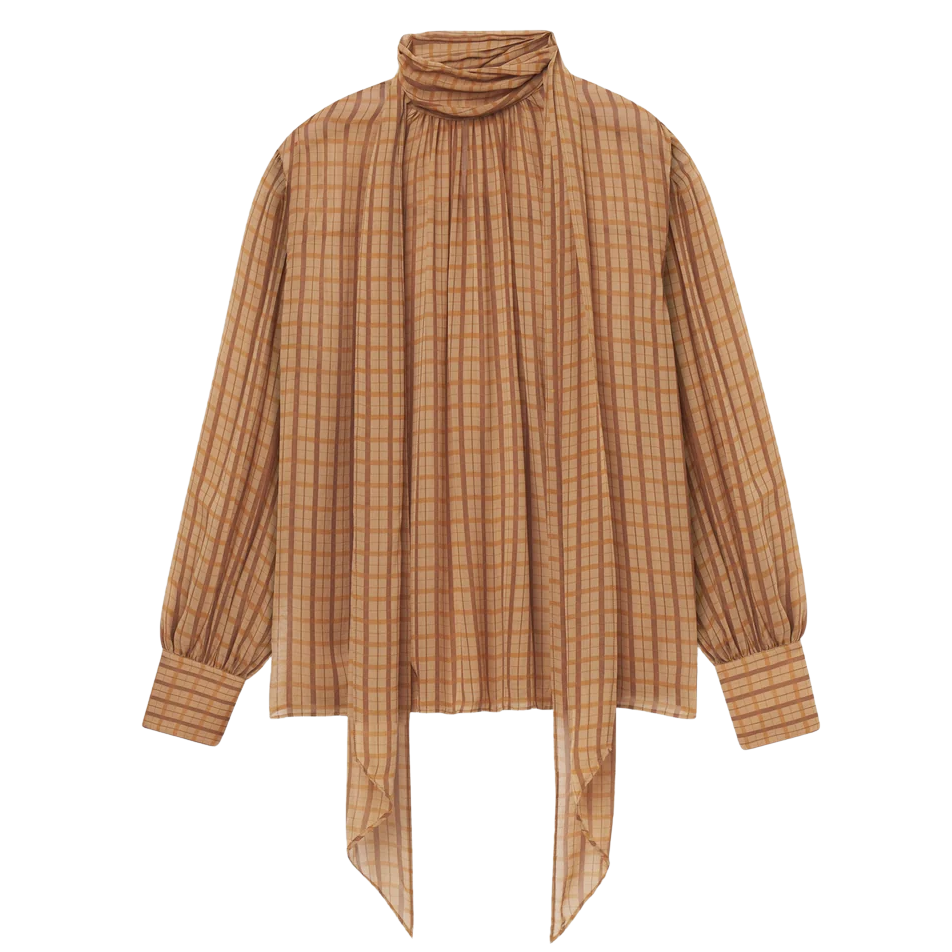 The Lantern Blouse Multi Plaid