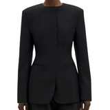 Carol Collarless Blazer Black