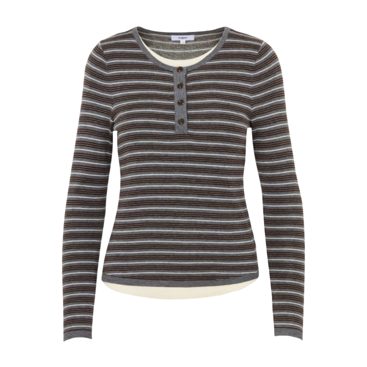 Pandoli Gris Chine Striped Top