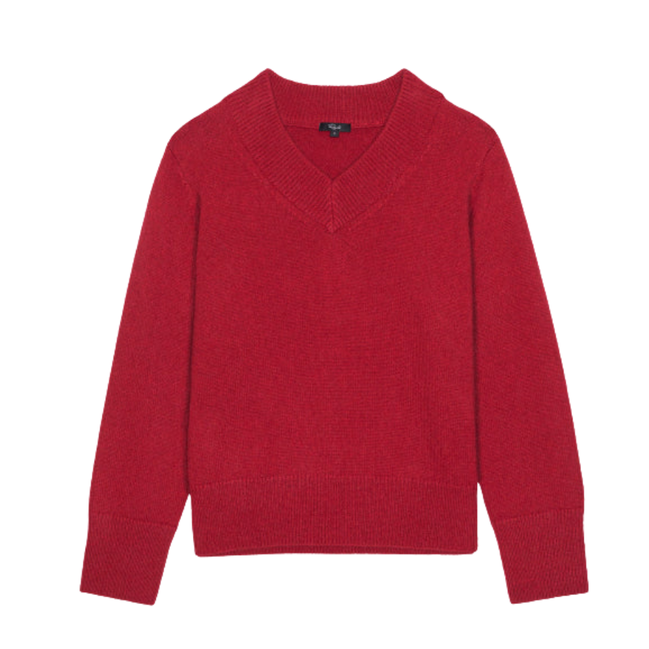 Lidya V neck Knit Crimson
