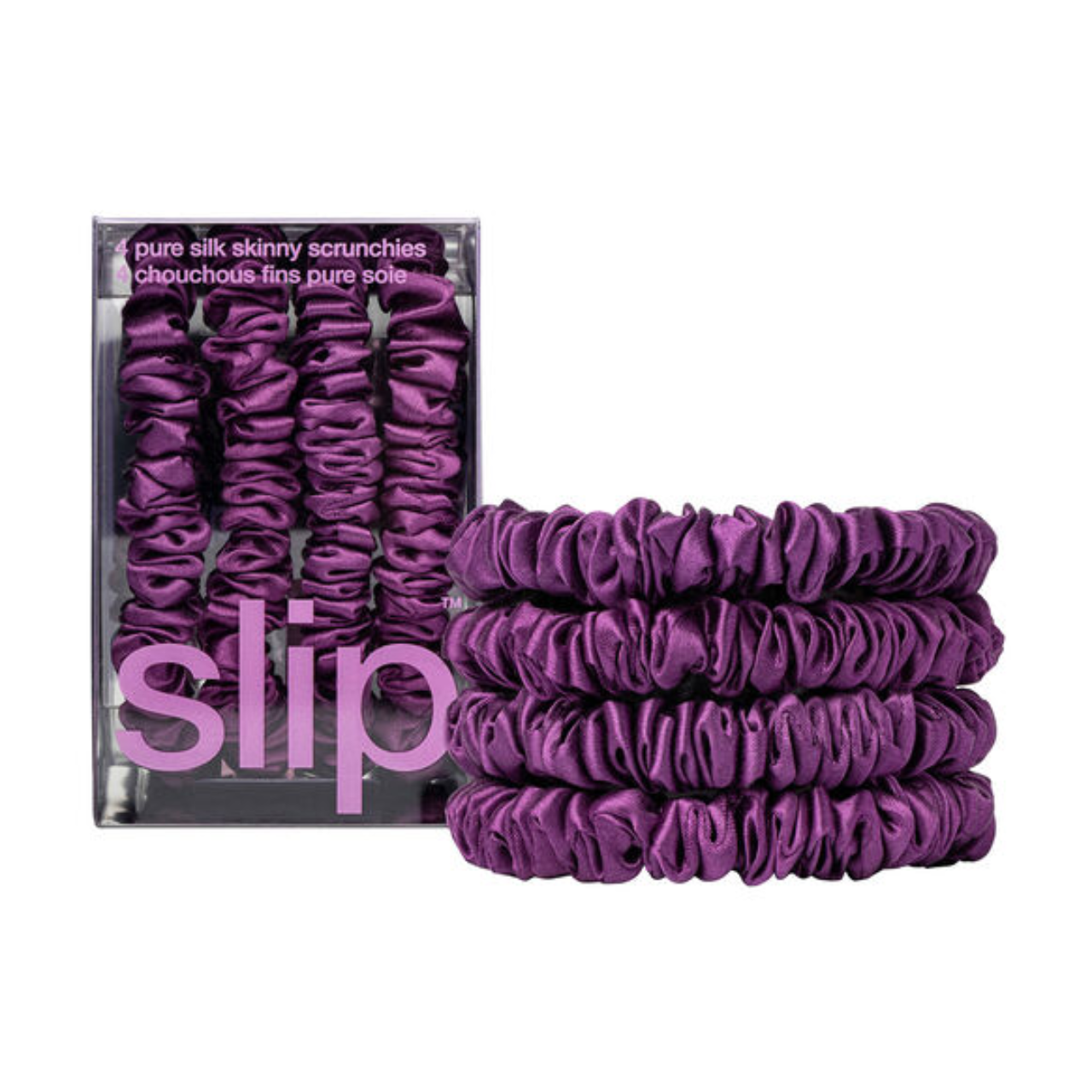 Skinny Scrunchies Set Of 4 Purple