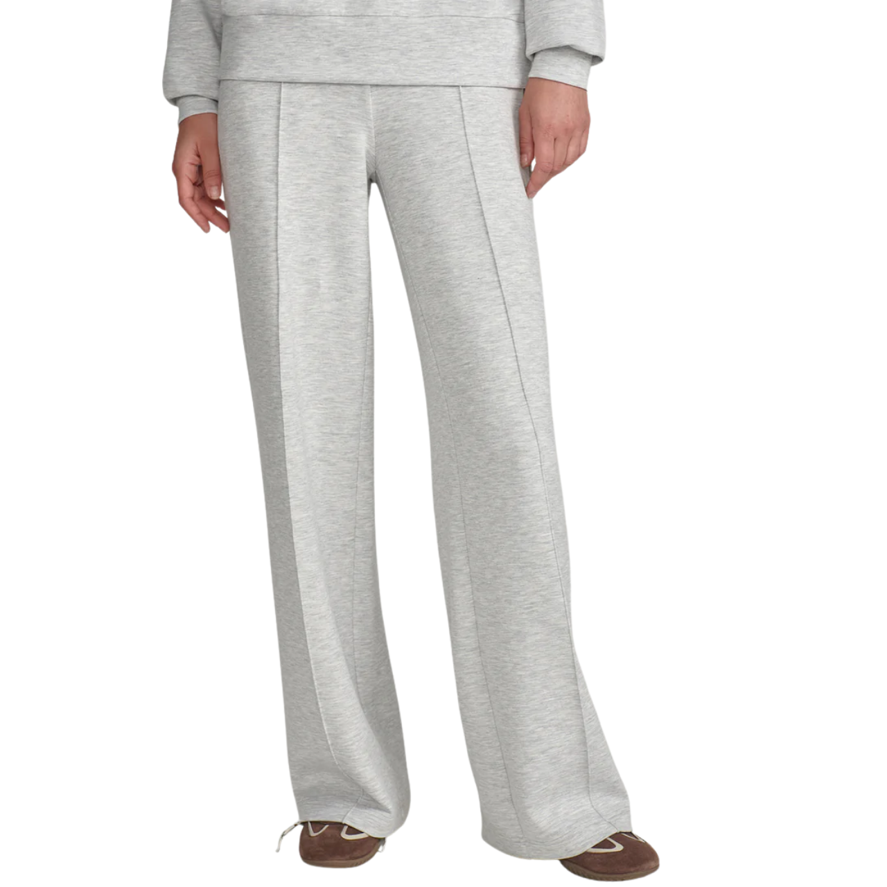The Wide Leg Pant 30 Light Grey Marl