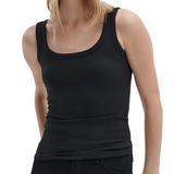 The Essential Rib U Neck Tank Black