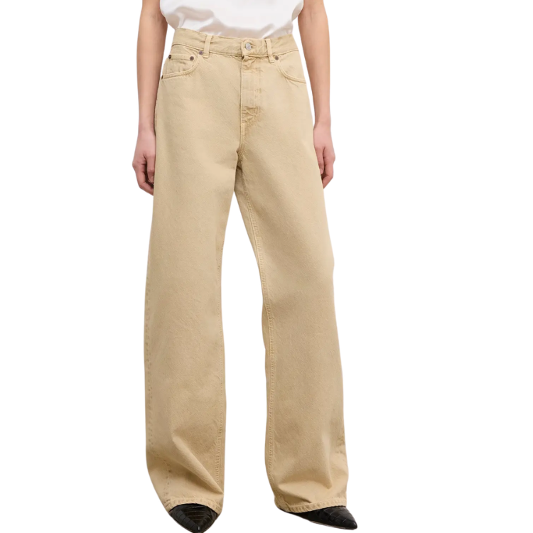 Baggy Fit Denim Beige Jeans