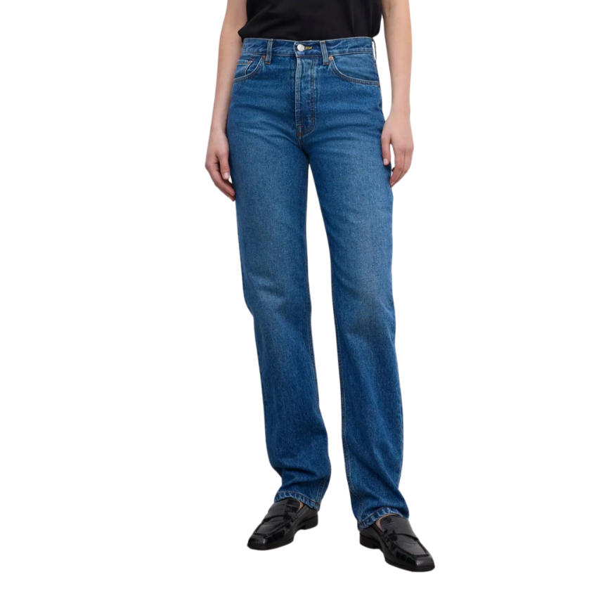 Dark Blue Straight Denim Jeans
