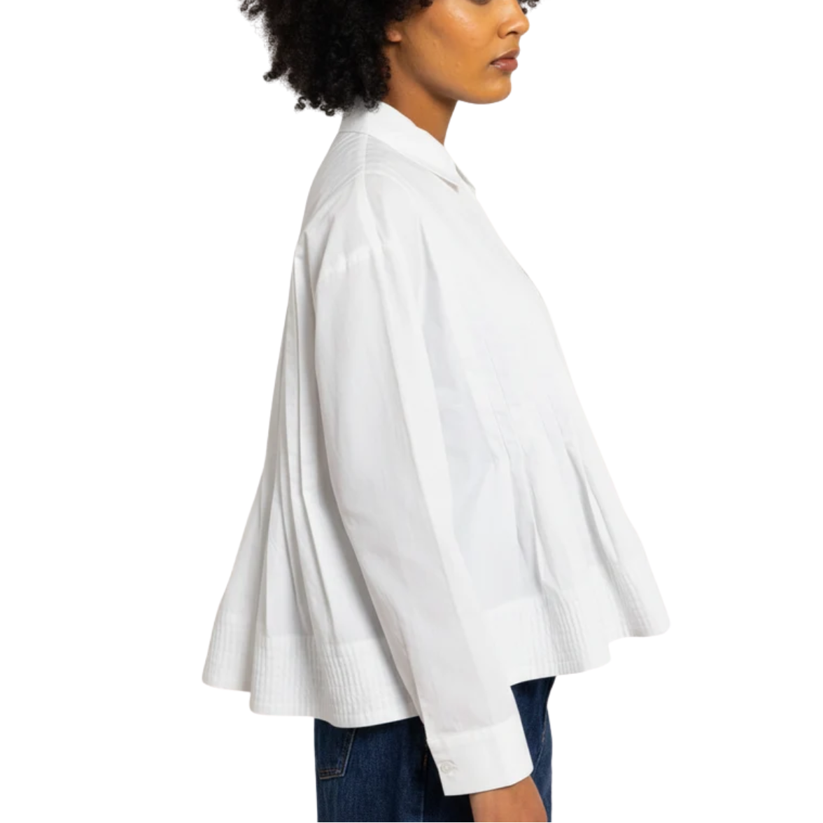 Loeli White Pleated Shirt