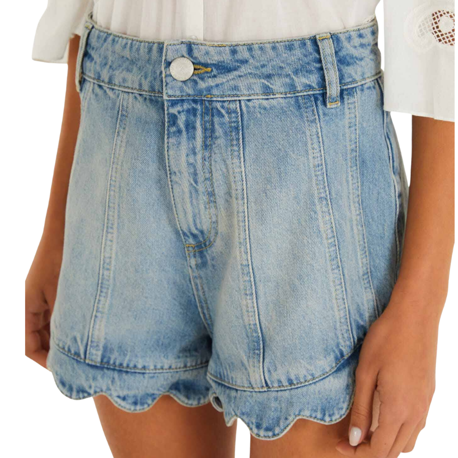 Romantic Ruffle Denim Shorts