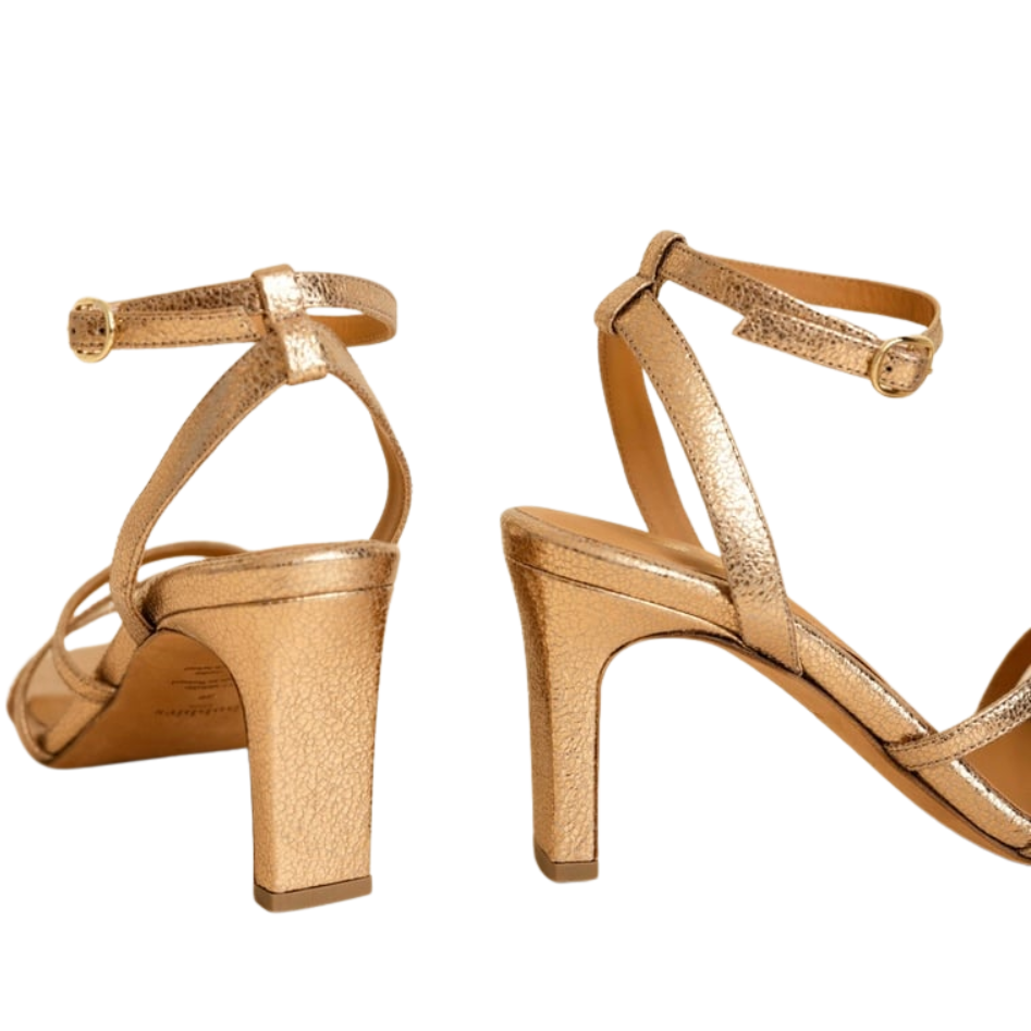 Davina Sepia Metallic Gold Heeled Sandals