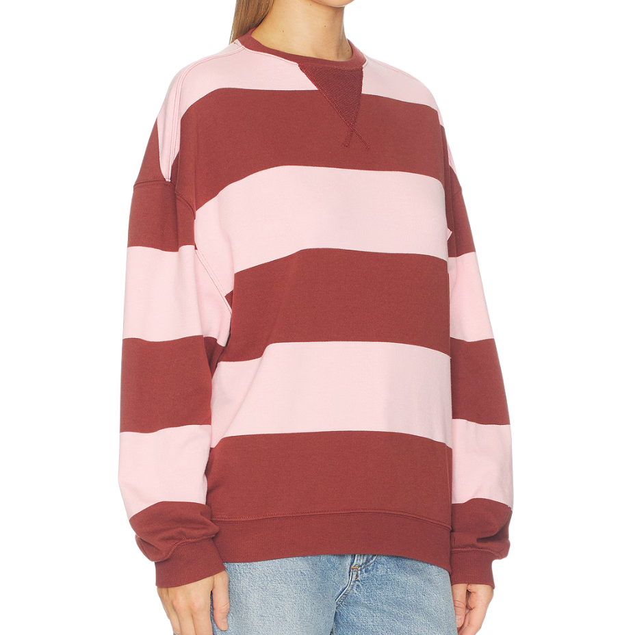 Classic Stripe Crew Strawberry Wine