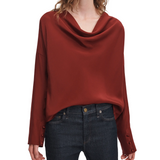 Vinnie Red Silk Blouse