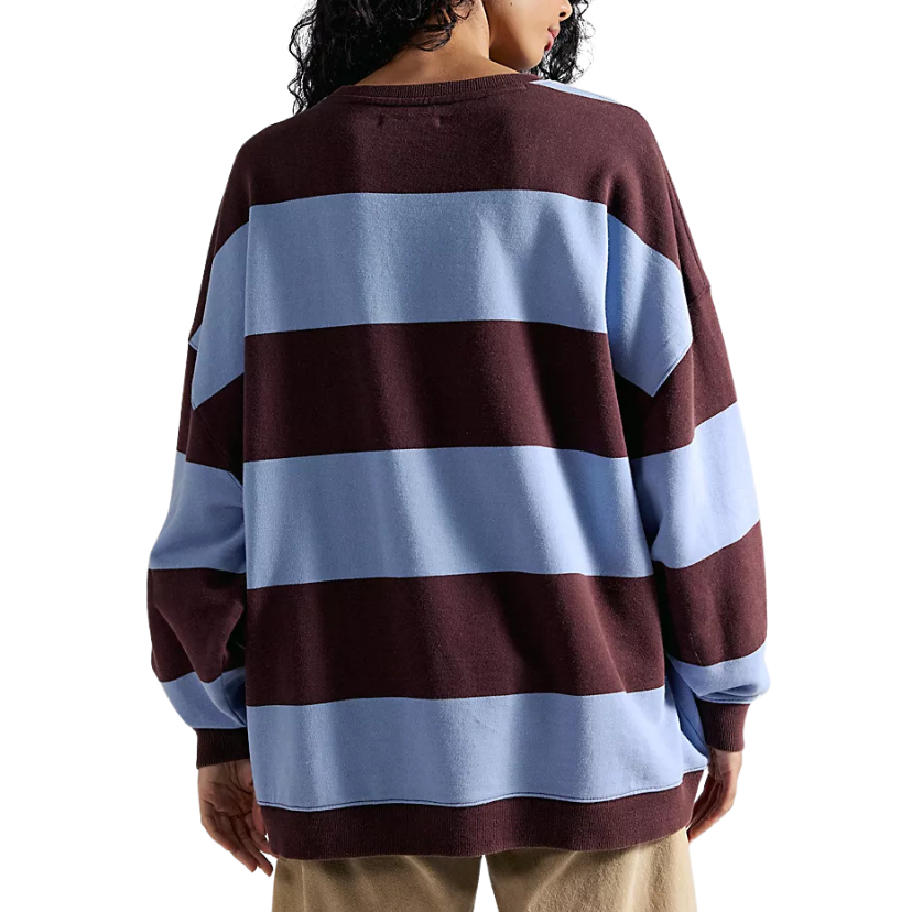 Classic Stripe Crew Wide Periwinkle