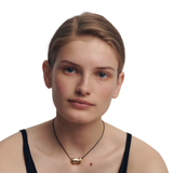 Pebble Necklace Gold Black