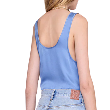 Lea Storm Blue Silk Top