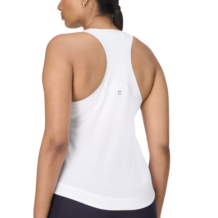 Breathe Easy Mesh Run Tank White