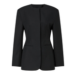 Carol Collarless Blazer Black