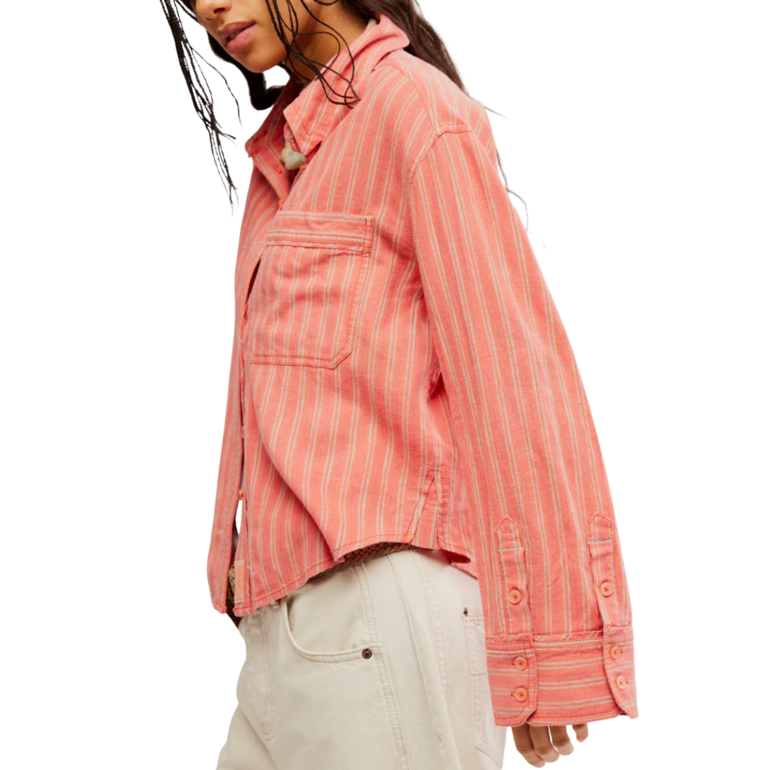Striped Linen Laurel Shirt Cinnamon