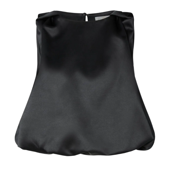 Valentina Knotted Shoulder Top Black