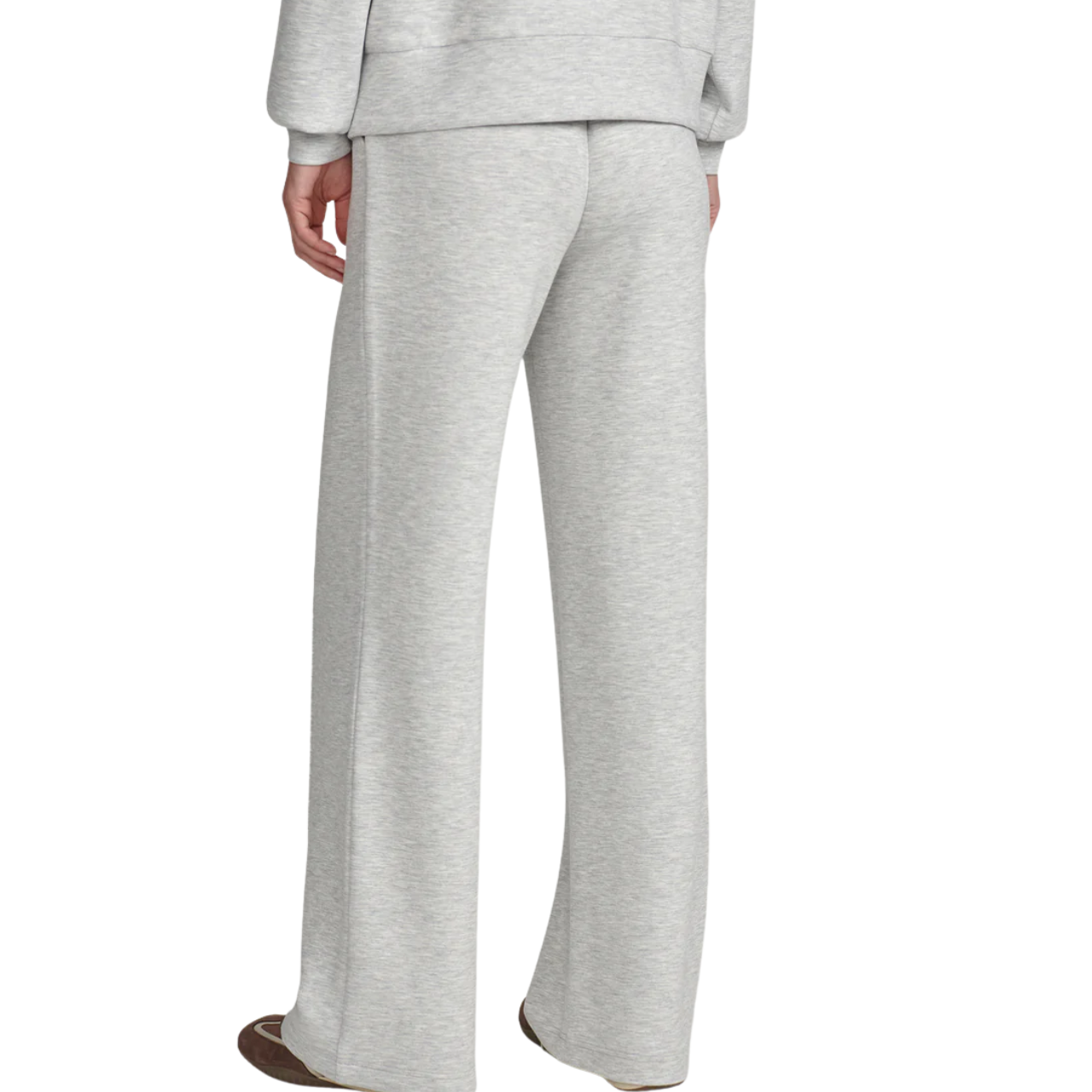 The Wide Leg Pant 30 Light Grey Marl