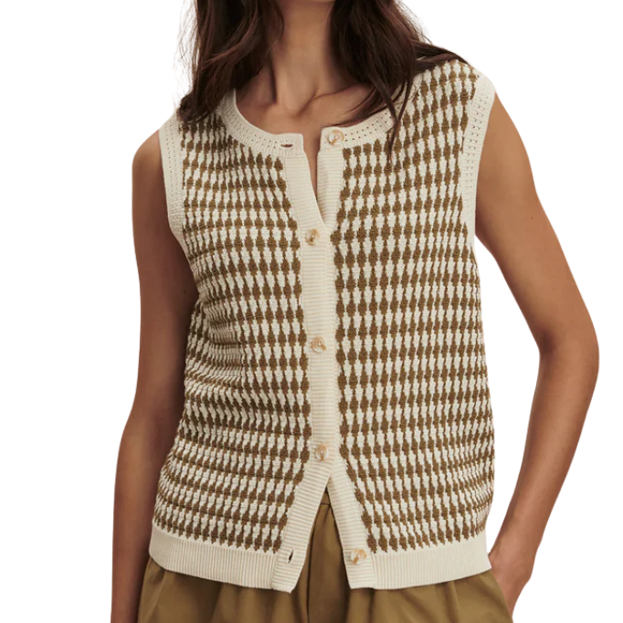 Aura Knit Top Egret/Olive
