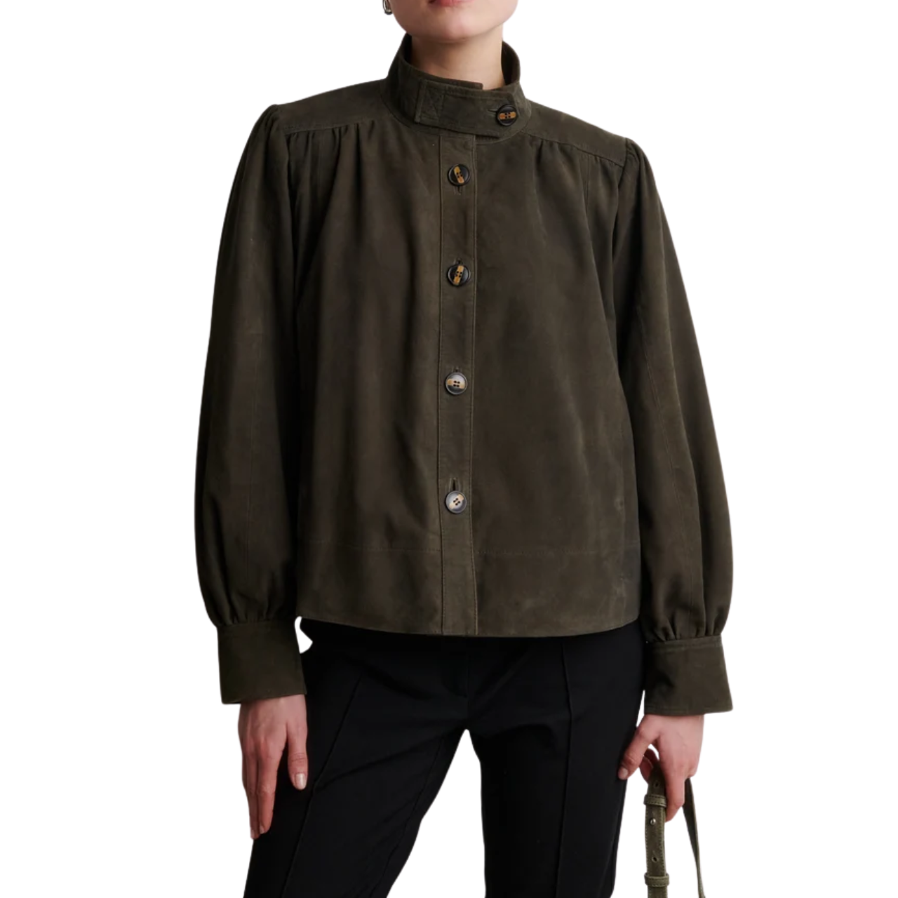 Zonie Black Olive Suede Jacket