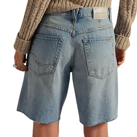 Montana Raw Hem Denim Shorts Cowgirl Blues