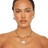 Pebble Necklace Silver Black