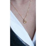Halo Zircon Necklace Gold