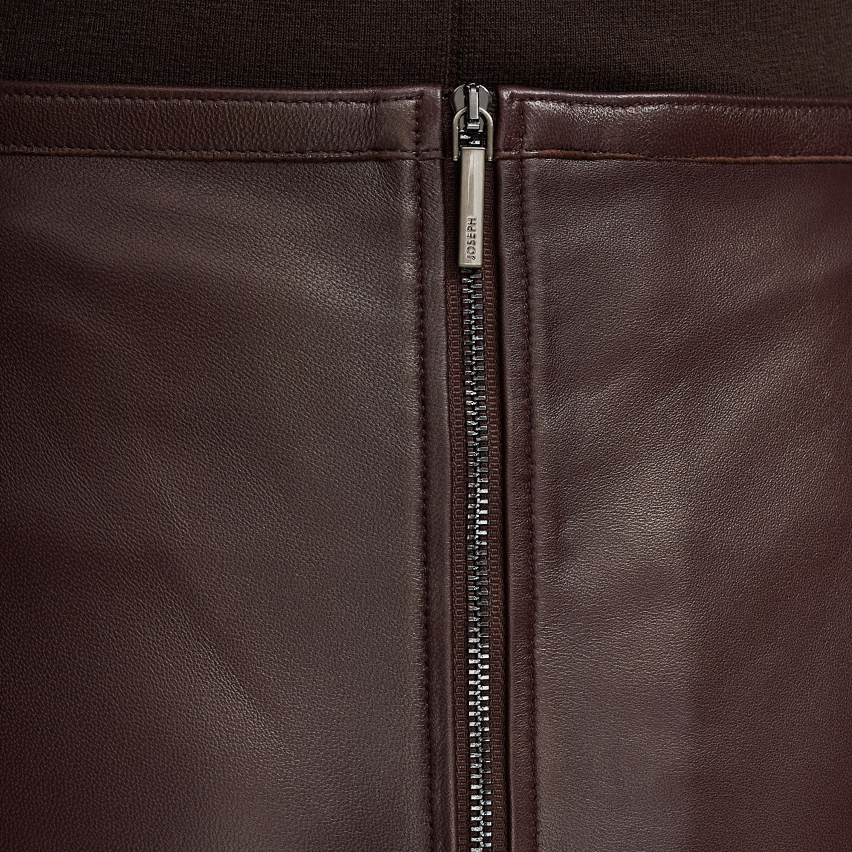 Helius Mahogany Soft Nappa Leather Skirt