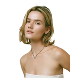 Pebble Necklace Silver Black