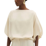 Havanna Boat Neck Blouse Pearl
