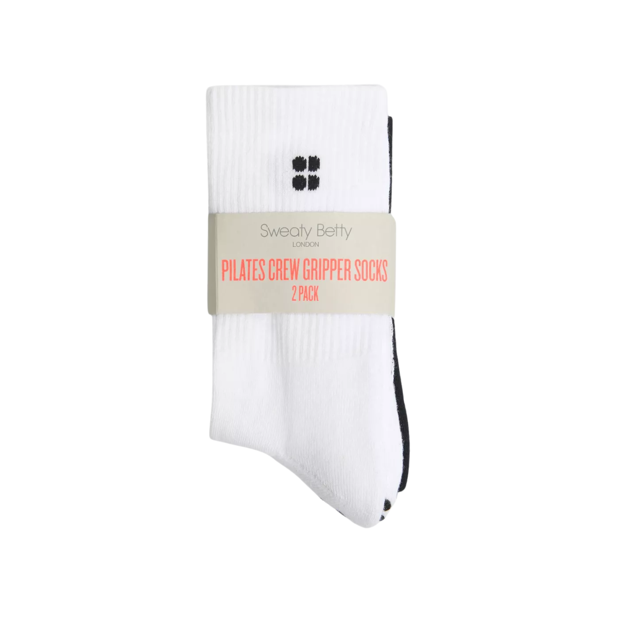 Pilates Crew Gripper Socks Blk/Wht