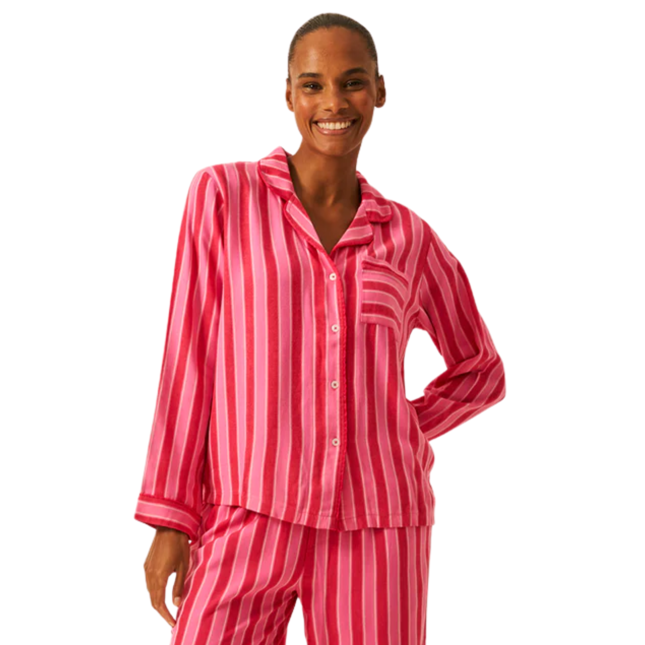 Ecovero Pyjama Top -Candy Pop Stripe