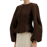 Vendela Balloon Sleeve Blouse Brown