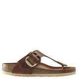 Gizeth Big Buckle Sandals Cognac